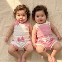 ست رکابی شلوارک دخترانه مناسب روزهای گرم